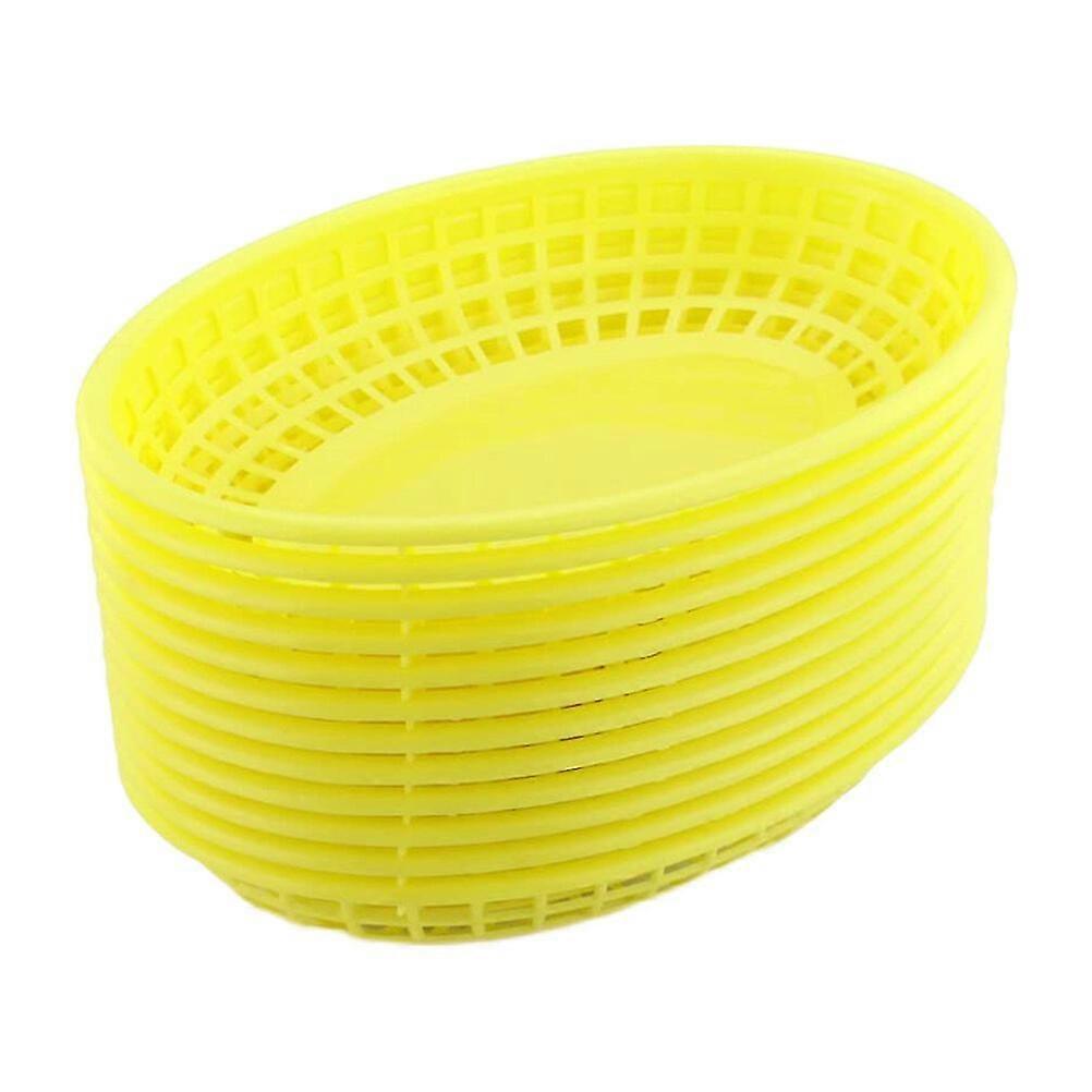 12pcs Plastic Storage Baskets Fruit Baskets Ktv Dessert Baskets Bread Baskets
