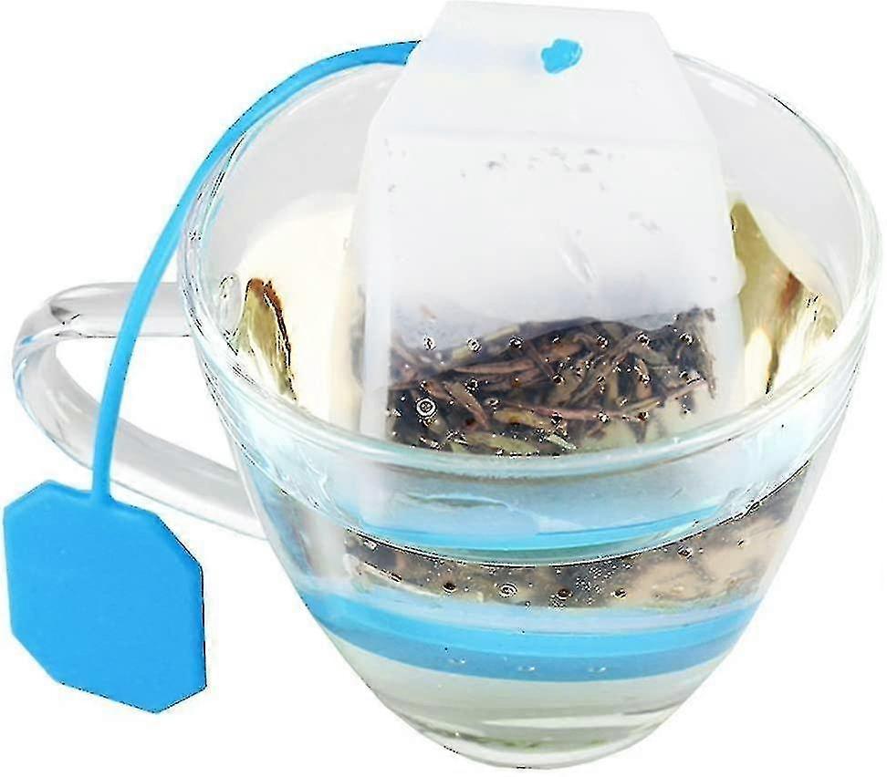 6 Pack Silicone Tea Infusers, Reusable Reusable Leaf Tea Bags Filter Safe Blue-