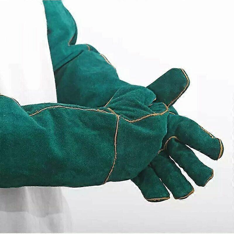 Gants Anti-Morsure FIPASEN 40cm Cuir - Protection Pour Animaux, Jardinage Et Soudage