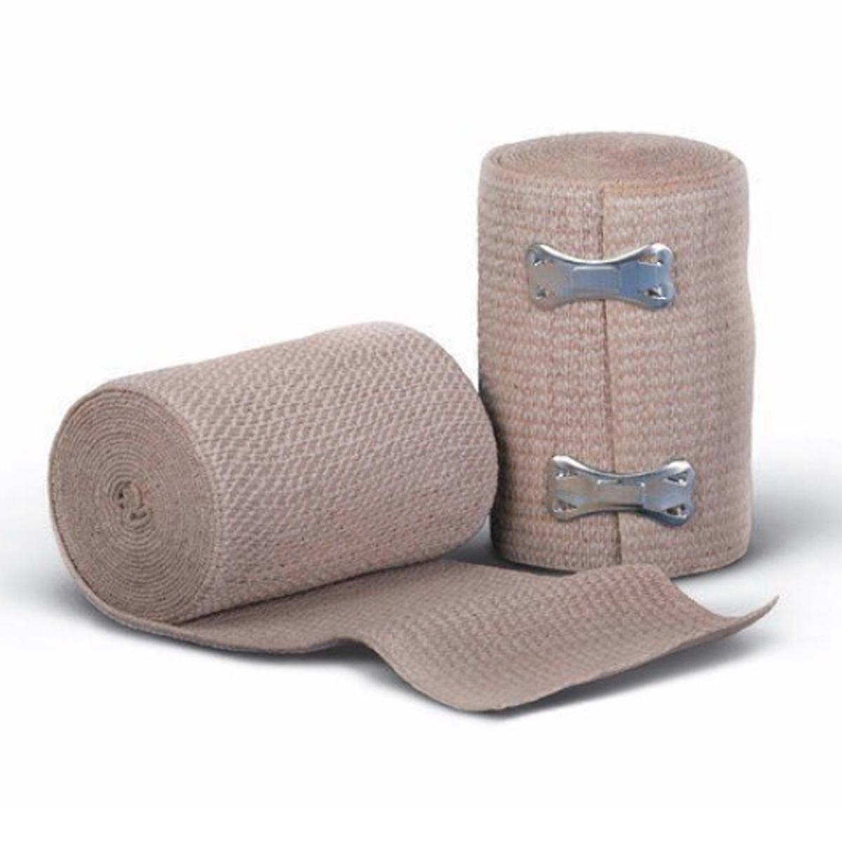 Elastic Compression Wrap Bandage w/ Clips, 2 Rolls
