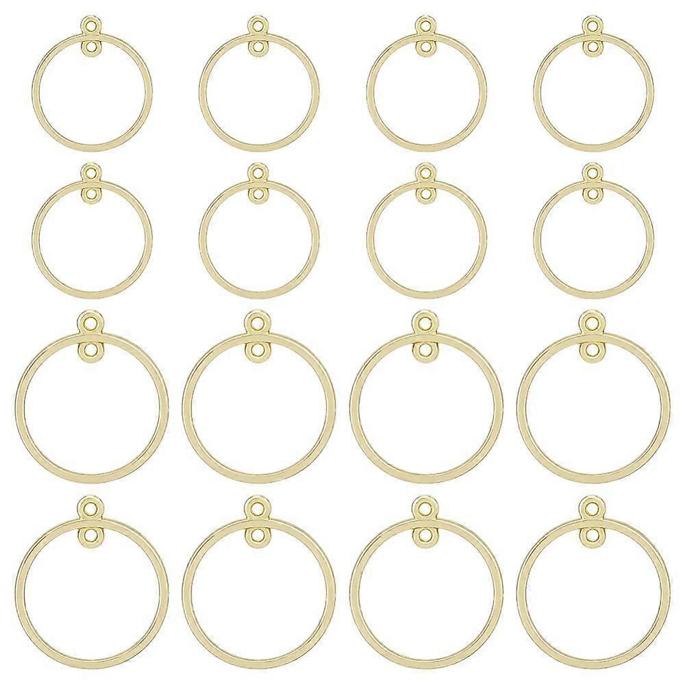 40Pcs 2 Style Alloy Connector Charms 2-Loop Link Pendants Round Ring Golden 23~28x20~25x1.5mm Hole: 1.2~1.5mm 20pcs/style