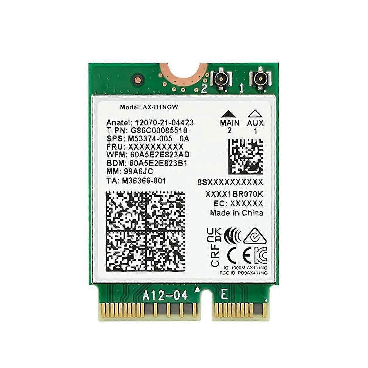 For AX411 WiFi Card WiFi 6E CNVio2 Bluetooth 5.3 -Band 5374Mbps Network Adapter for Laptop/PC Win10