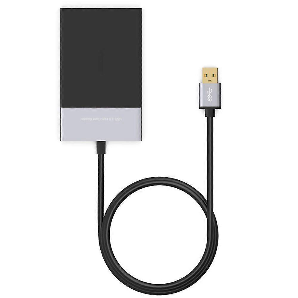 6-in-1 Card Reader USB 3.0 2 Port High Speed Data Transmission Plug-Play Compact Size Portable SD/TF Card Reader HUB Adapter