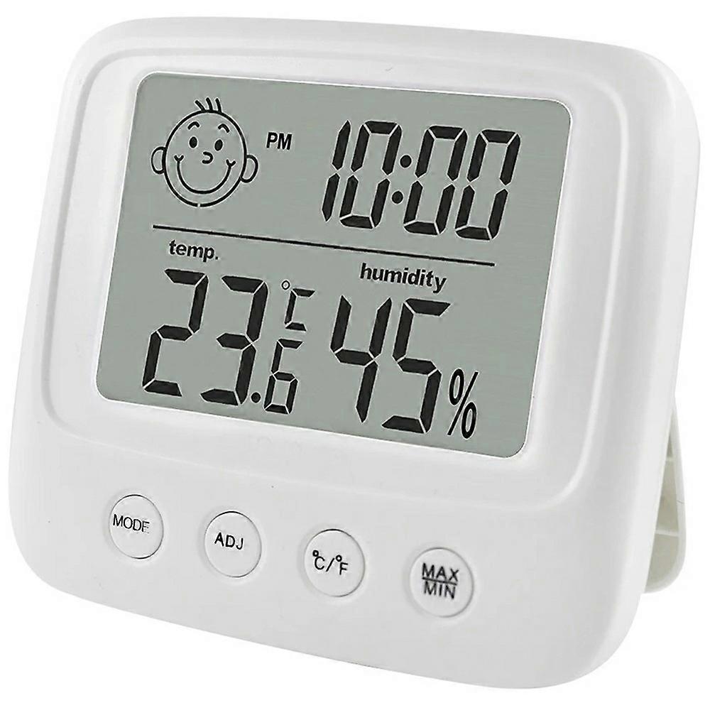 Type A E0828 Smile Face Digital Alarm Clock Multi-Function Household Thermometer Hygrometer (No