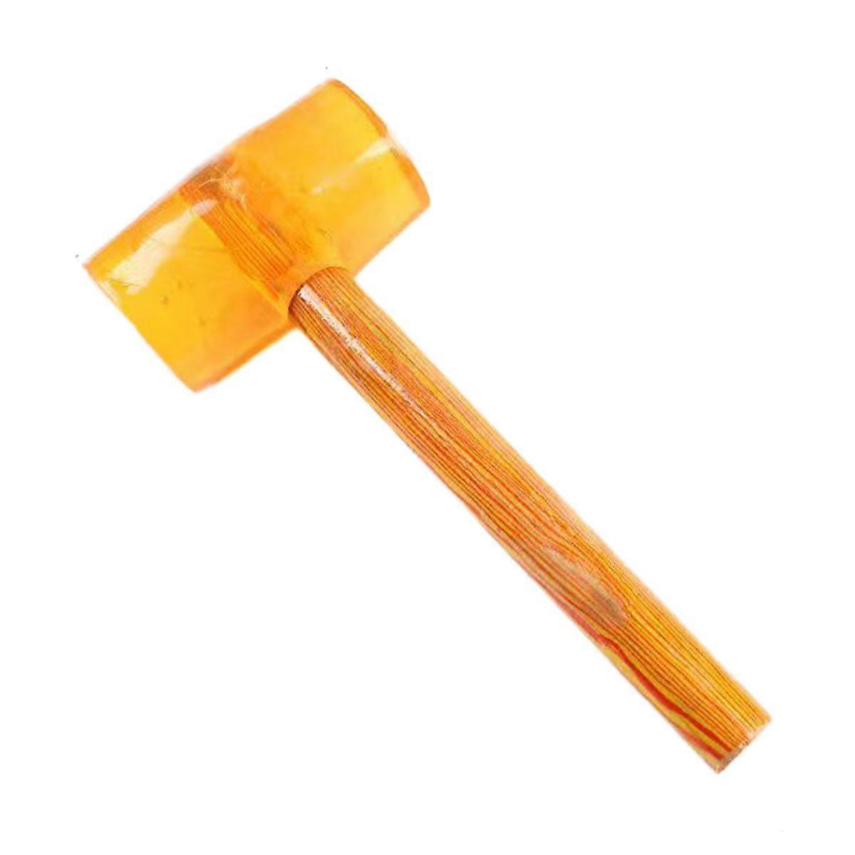 1 pcs Rubber Hammer Transparent Wooden Handle Mounted Mallet for Floor Tile Furniture Installation2000 Type 6.5cm
