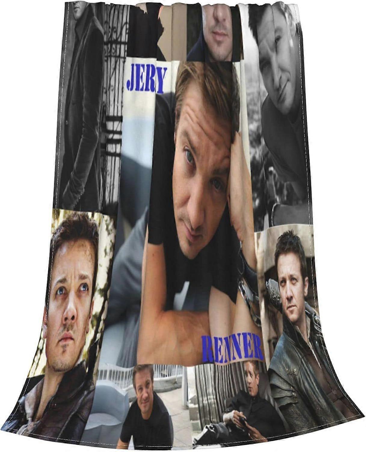 Jeremy Renner Flanellfilt Ultra Soft Micro Fleece Kasta Filtar Merchandise Varm Lätt Sängkläder för Soffa Soffstol Hela säsongen MR-327