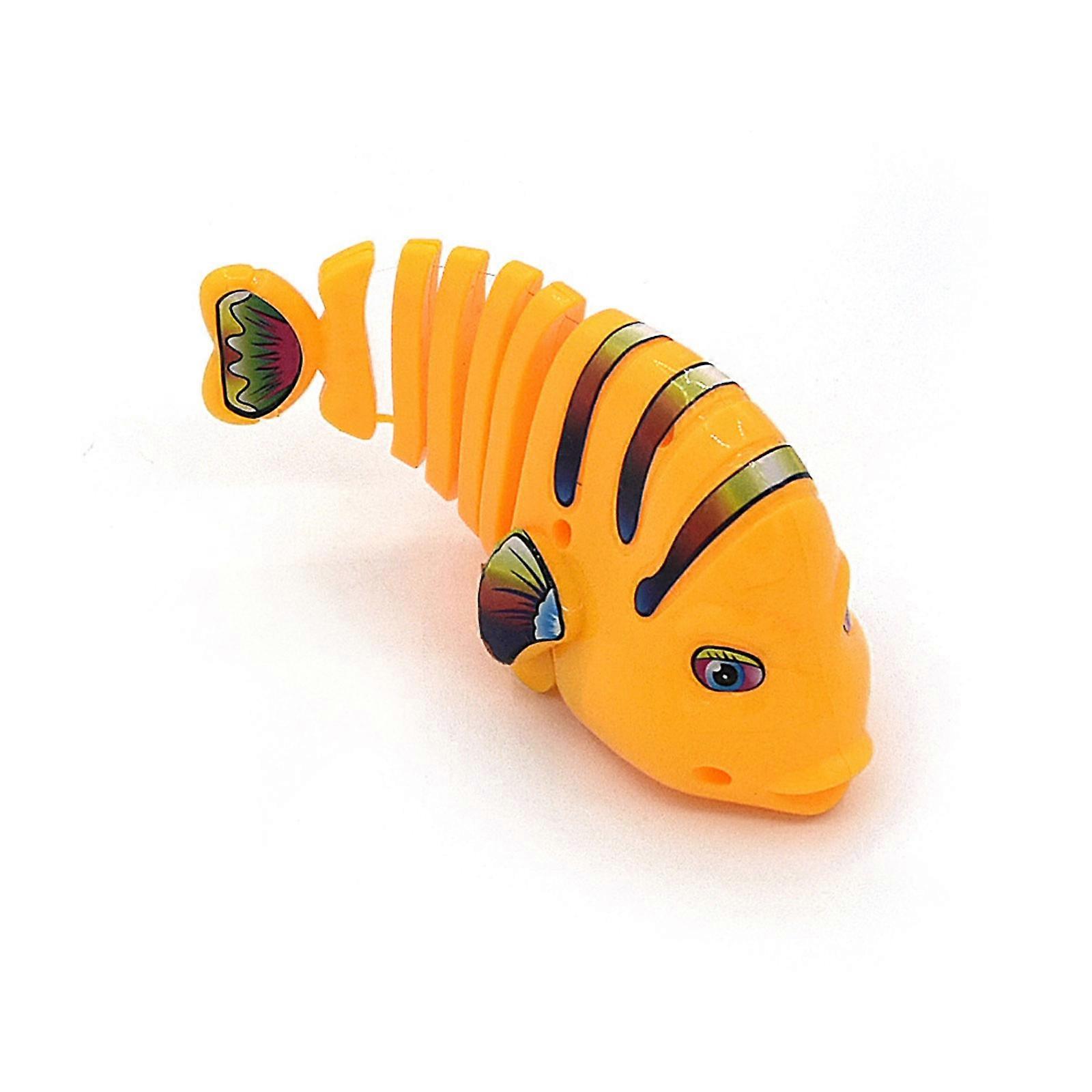 Plastic Cartoon Fish Toy, Yellow Clockwork Wiggle
