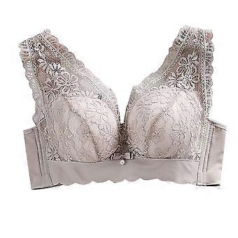 Kant Schoonheid Terug Comfortabele Beha Sexy Verzameld Meisje Naadloos Ondergoed (Elegant Grijs40/90)