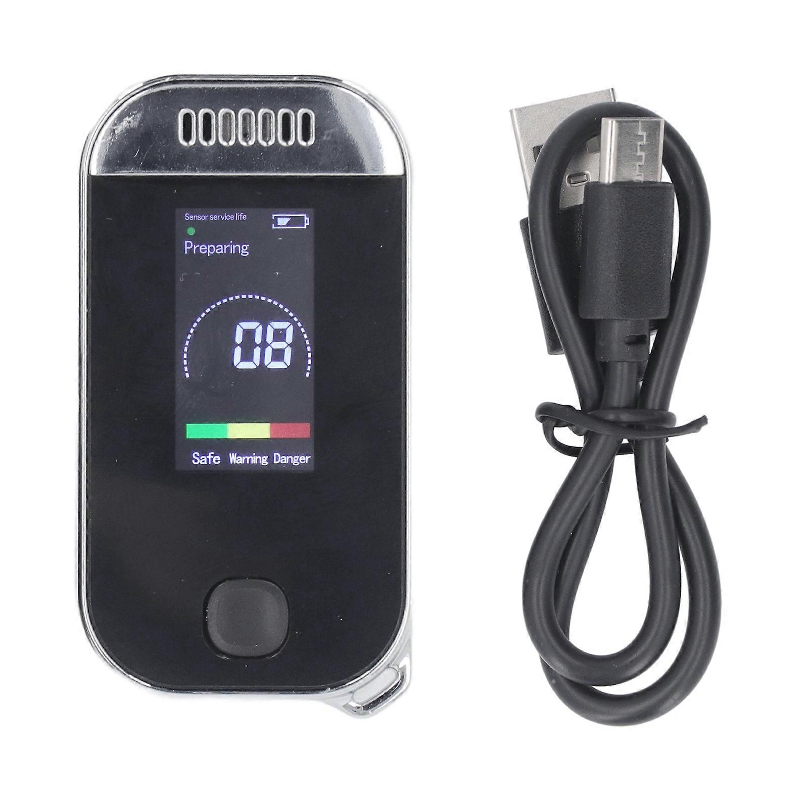 Rechargeable Portable Breath Alcohol Tester, LED Digital Display, High Accuracy, with 3 Color Warning