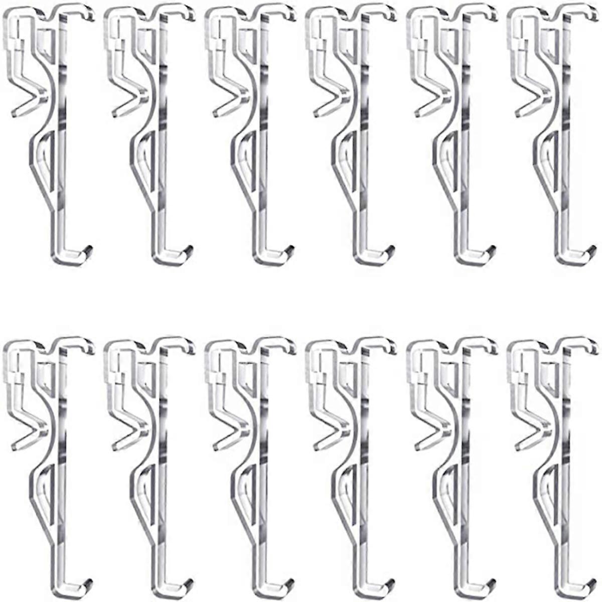 12Pack Valance Clips, Clear Plastic Retainer Holder for Horizontal Blinds