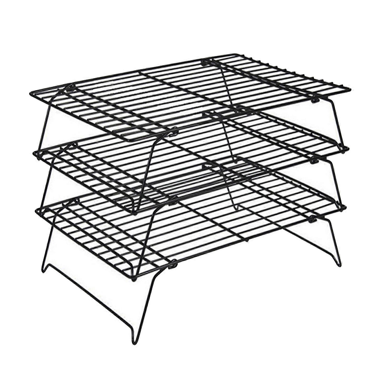 Non Stick Barbecue Net Bread Cooling Rack Foldable BBQ Mesh Iron Material Suitable for Camping Park and Garden Use