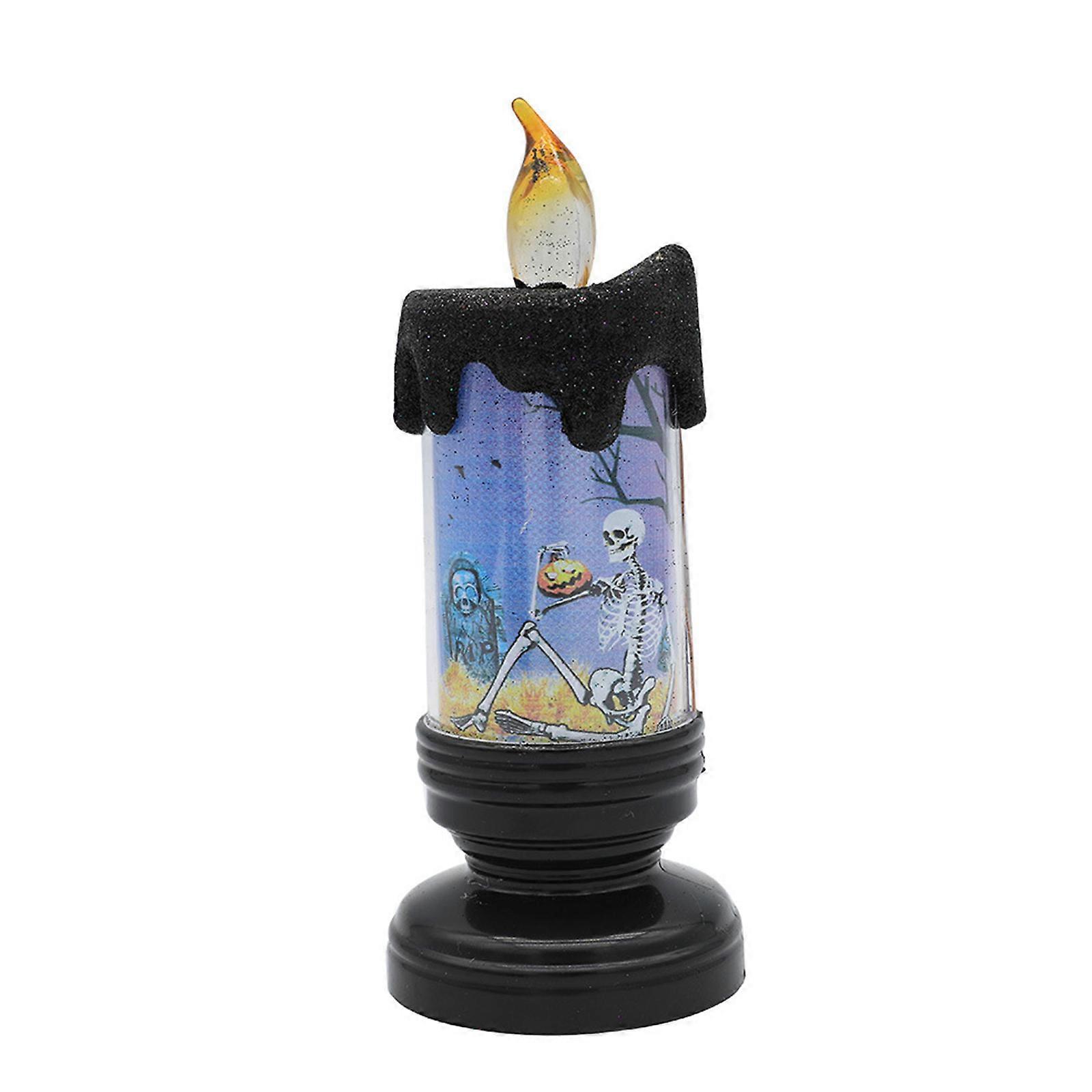 Halloween Candle Light Flameless Electronic Candles Lamp Desktop Decor Ornament for Home Party Decoration Photo Props
