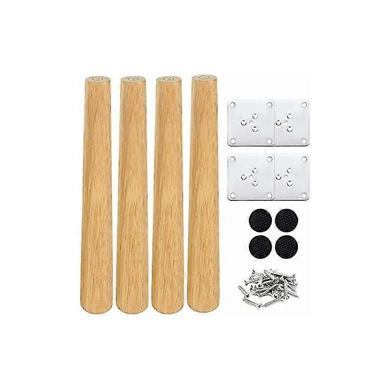 Set of 4 Wooden Furniture Legs, 30cm for Tables, Chairs, and Wardrobes