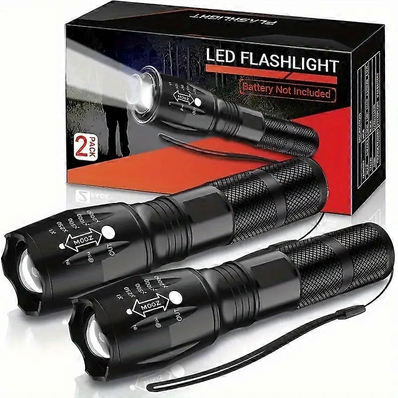 2Pack LED Flashlights High Lumens, 5Mode Tactical Flashlight for Home, Small Flashlights Powerful, Pocket Flashlight Bright, Adjustable Torch Light,