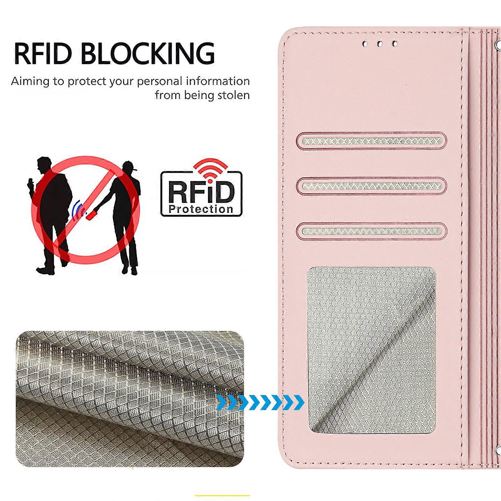 Compatible For iPhone 16 Case with Strap RFID Leather Wallet Phone Cover Cat Mouse Pattern