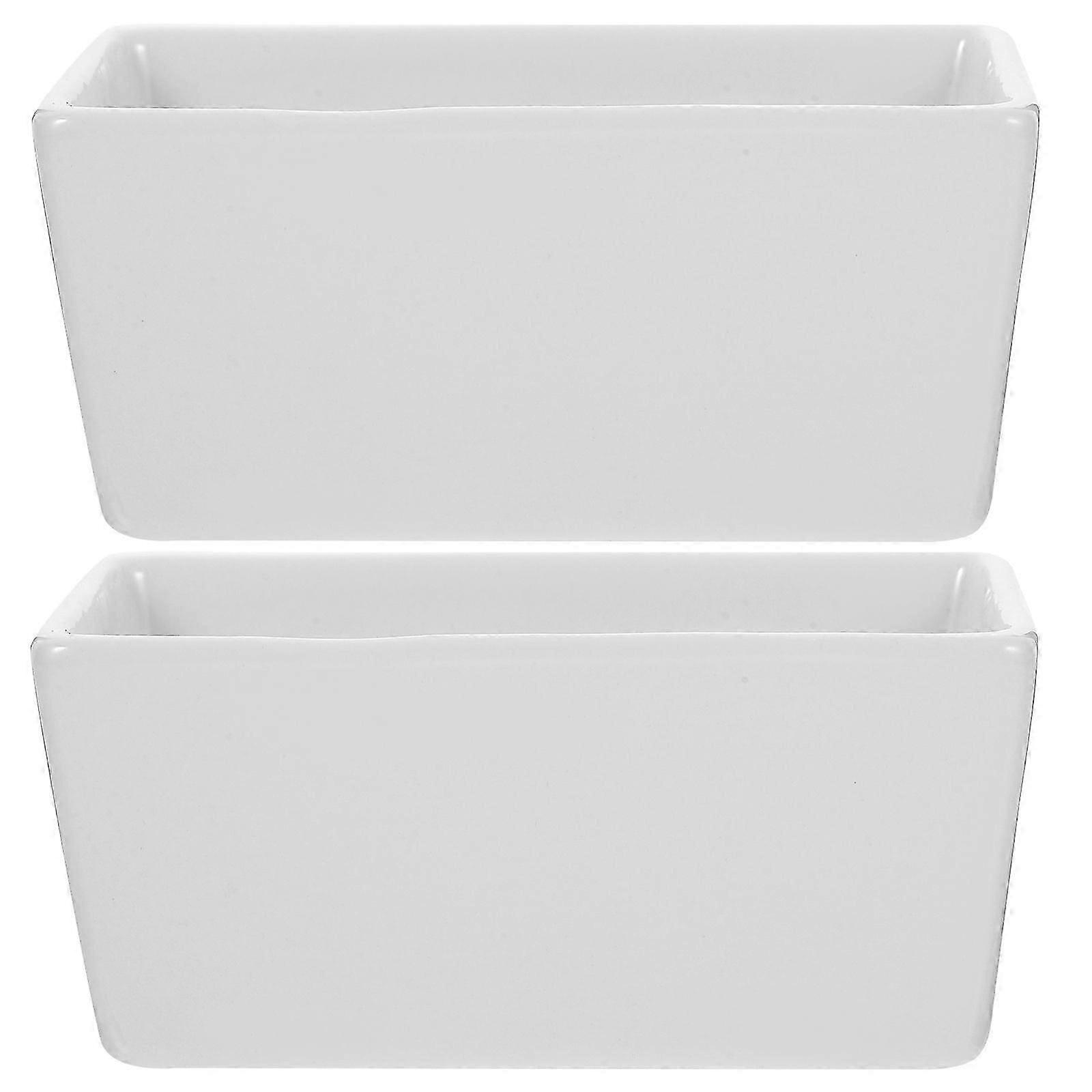2Pcs Simple Sugar Bowl Flat Bottom Jar Rectangular Sugar Container for Cafe