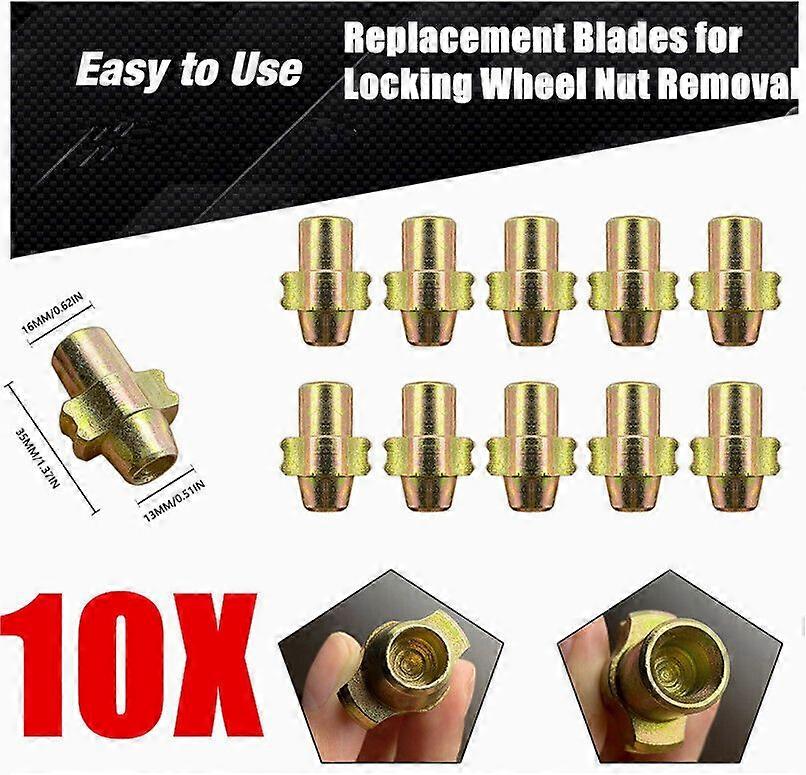 10PCS C Blade Replacement Blades for Locking Wheel Nut Removal Remover Tool Set No.17828