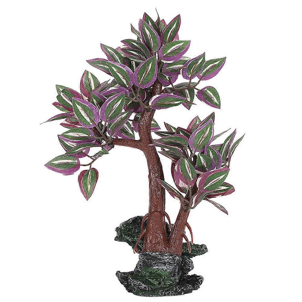 Synthetic Resin Base Artificial Tree for Aquarium Landscape, 12-Inch Tall, Colorful Design, Fish Tank Decoration