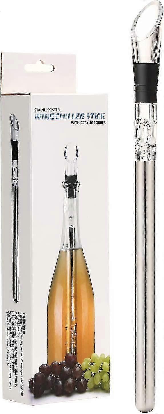 Wine Chiller, 3-in-1 Stainless Steel Bottle Cooler Stick With Wine Aerator And Pourer, Rapid Iceless Wine Chiller Rod-perfect Wine
