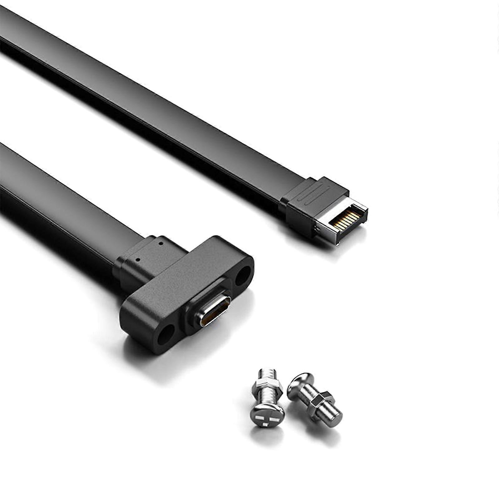USB 3.1 TypeE to Type C Shielded Cable TypeE to Type C Front Panel Connection with Screw Holes for Computer Board