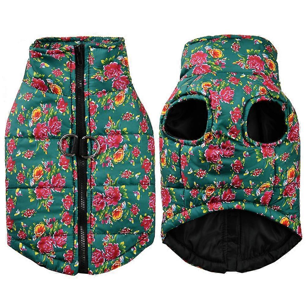 Winter Pet Dog Clothes For Small Medium Dogs Warm Windproof Puppy Cats Jacket Coat Thick Big Flower Chihuahua Yorkshire Apparel Clothing