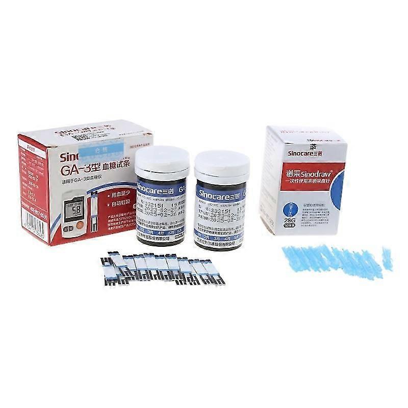 50 شرائط اختبار الجلوكوز في الدم 50 إبرة مشرط مناسبة لاختبار مرض السكري الطبي Ga-3