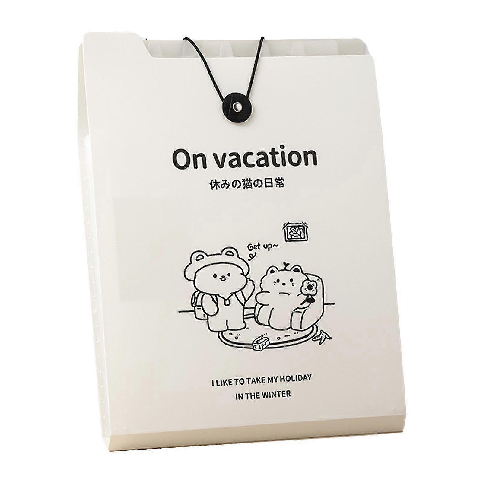 Letter A4 Expanding File Folder Portable Durable Practical Vertical Paper Accordion Document Organizer For Student Meow's Holiday