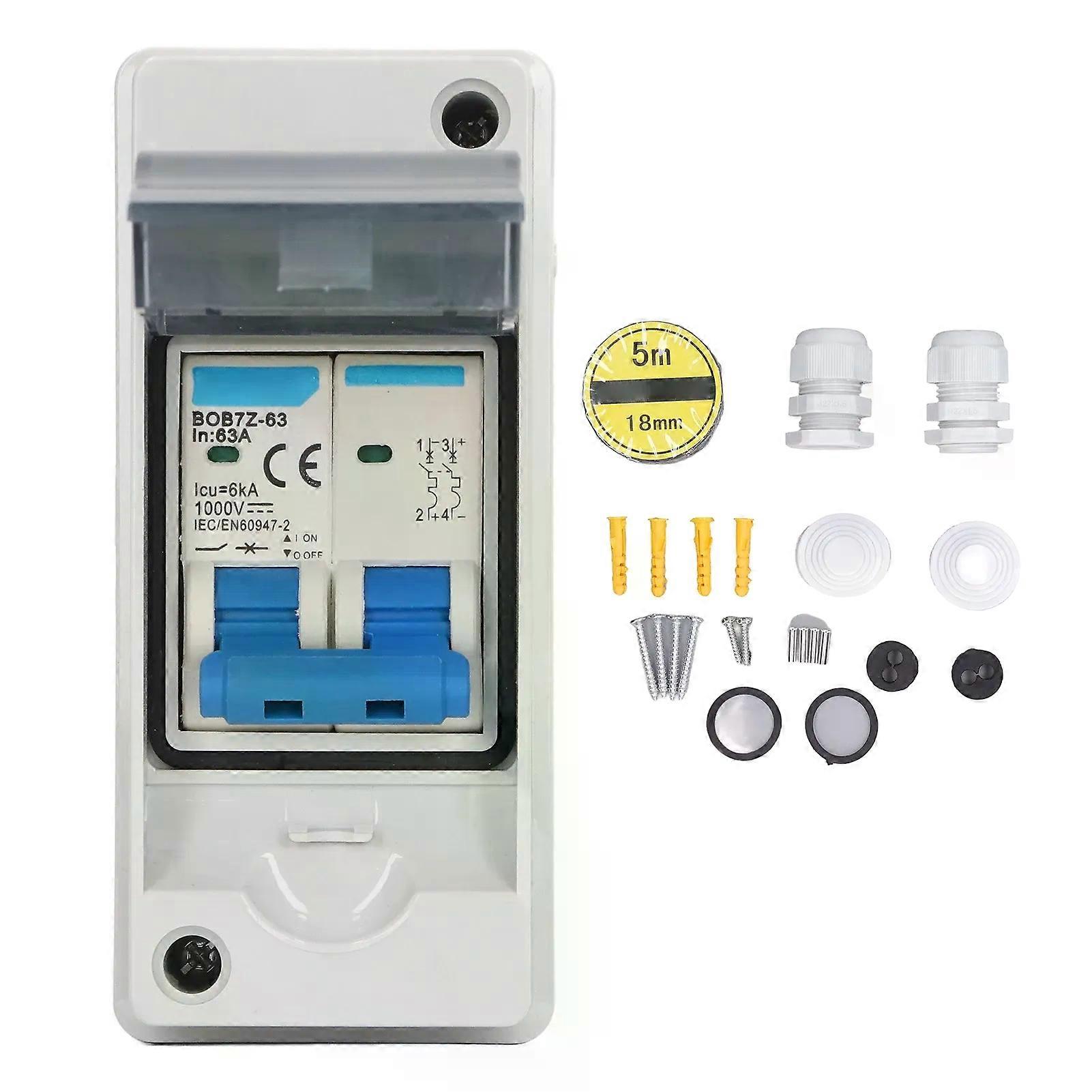 PV Solar Disconnect Switch PV Solar Disconnect Switch Overvoltage IP65 Waterproof Miniature Circuit Breaker 63A 1000V