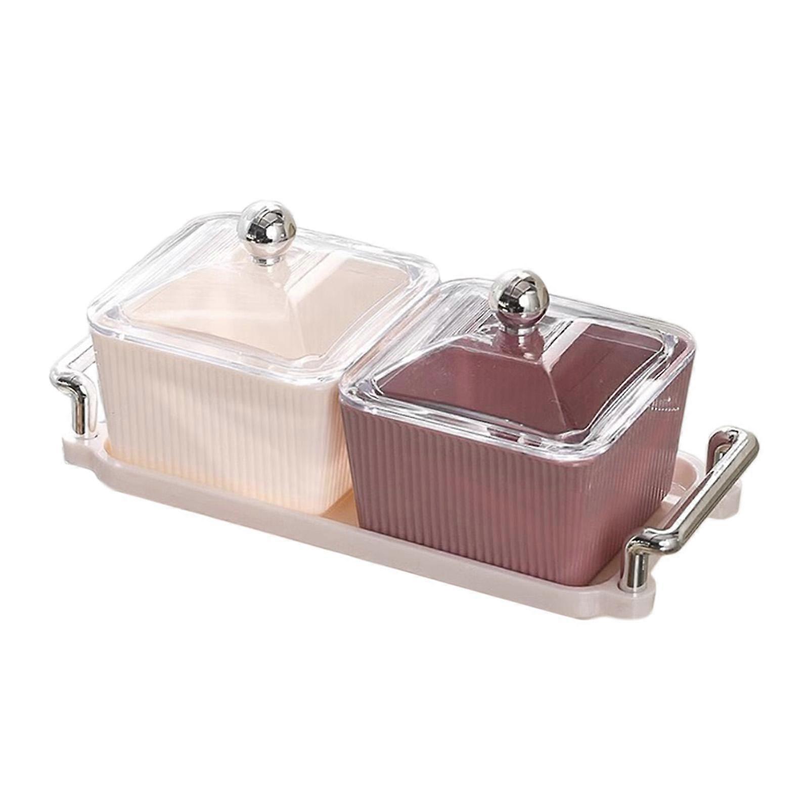 Divided Serving Tray,Party Appetizer Platter,with Lid and Handle Snack Fruit