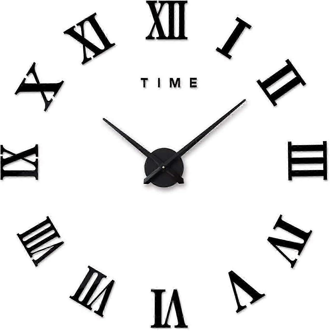 Diy Modern 3d Wall Clock, Large Wall Clock Roman Numerals Large Clock Stickers 3d Clock Wall Clock