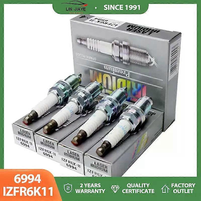4/8Pcs 6994 IZFR6K11 IZFR6K-11 Spark Plug compatible for HON-DA ACCORD CITY CIVIC CR-V CR-Z ELEMENT JAZZ LEGEND MOBILIO ODYSSEY 1.5 2.0 2.4