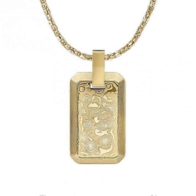 Damascus Stainless Steel Rectangular Pendant P5380