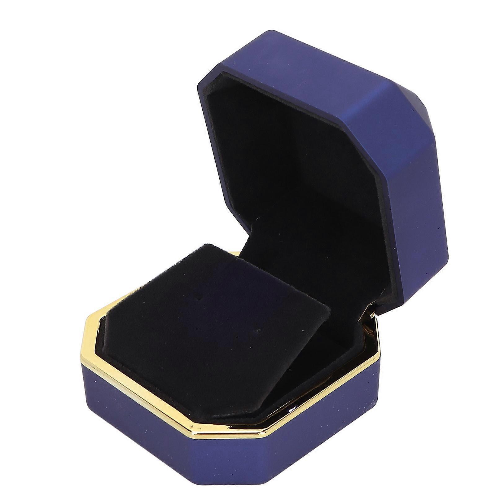 Ring Gift Box Elegant Protective Small Jewelry Storage Display Case with Light for Proposal Wedding