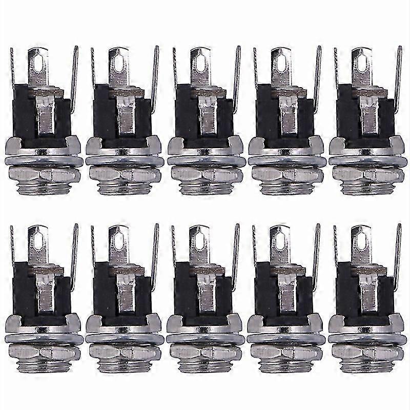 2026 new 10pcs DC Power Supply Jack Socket Female Panel Mount Connector 5.5x2.1mm New