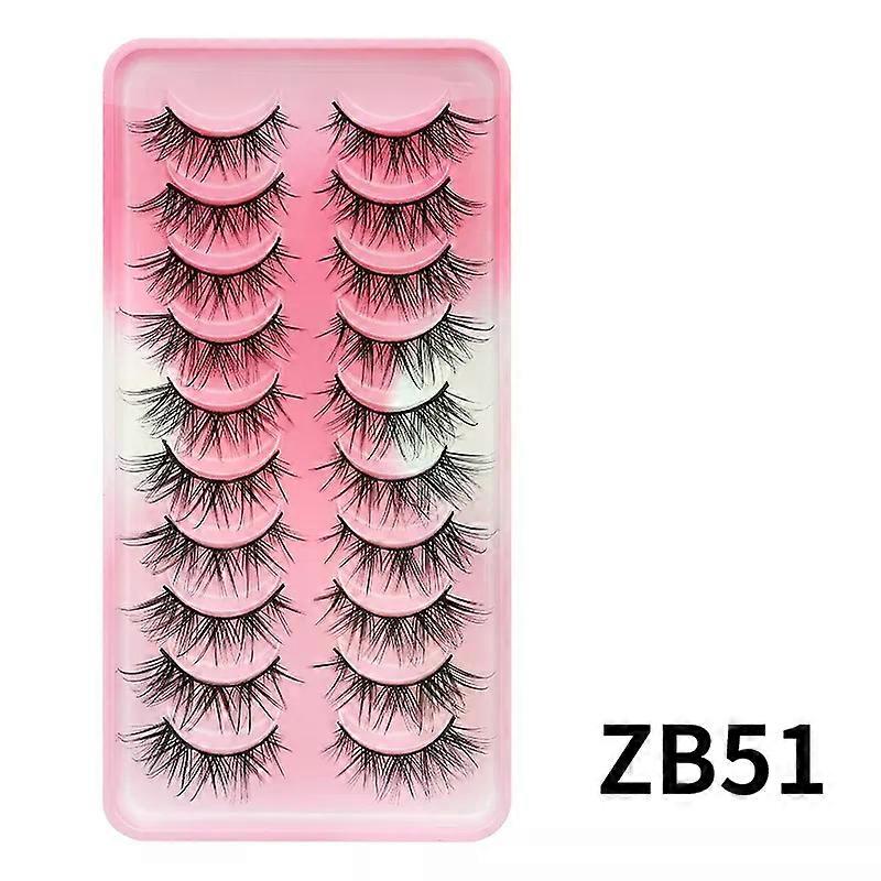Cils naturels 5/10 paires Cils 3D Cils de vison Manga Cils Bande de cils Lumière douce Faux cils Maquillage