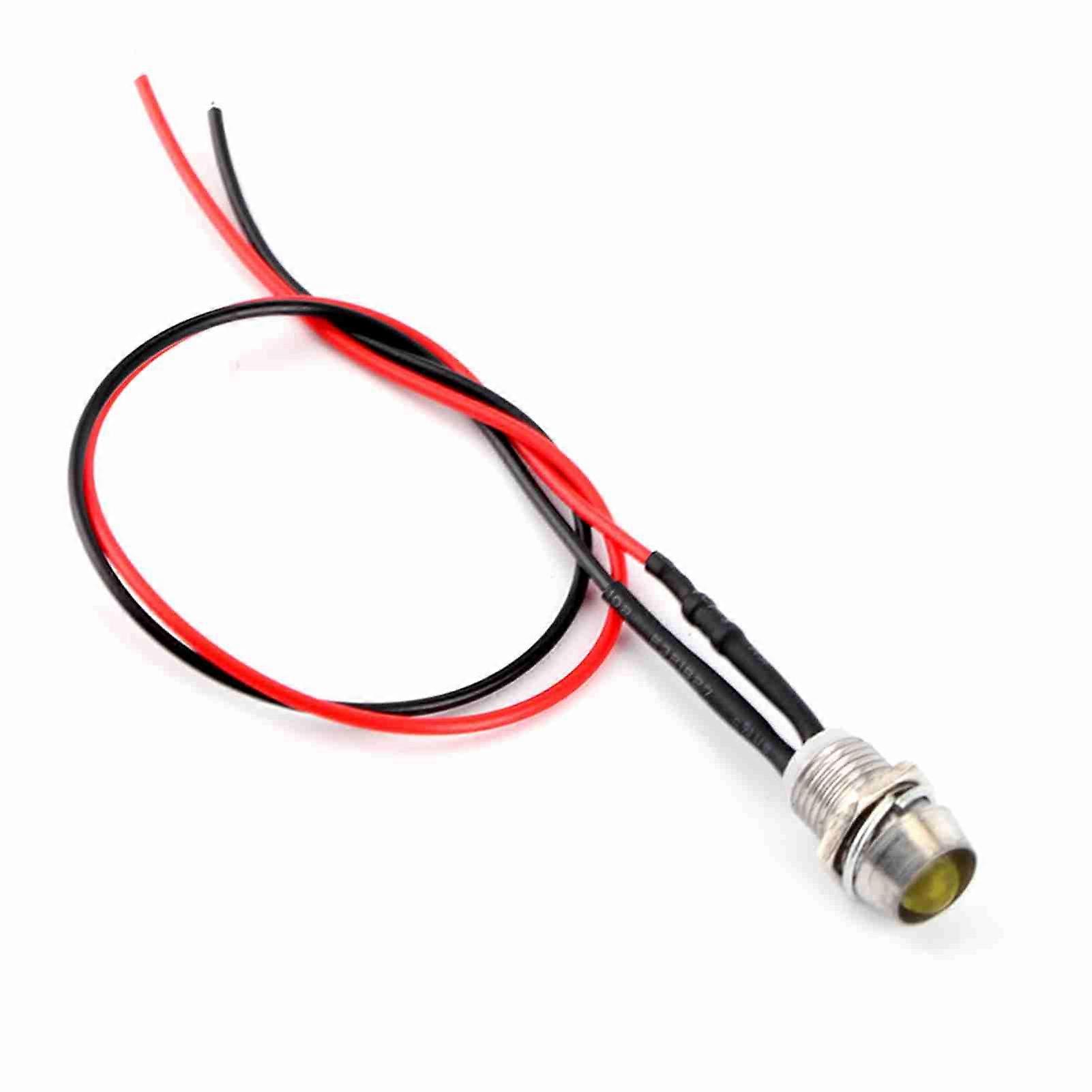 Dash warning light for van 12v 8mm LED panel lamp yellow 4 pieces