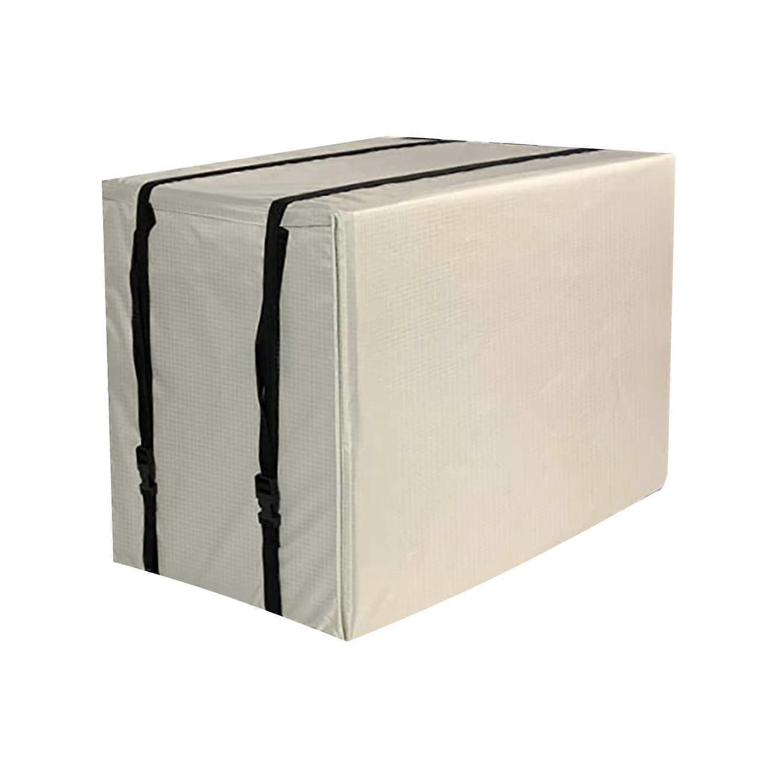 Weatherproof Adjustable Straps Protective Case for Open Window Air Conditioning Unit Defender Office Beige Size M