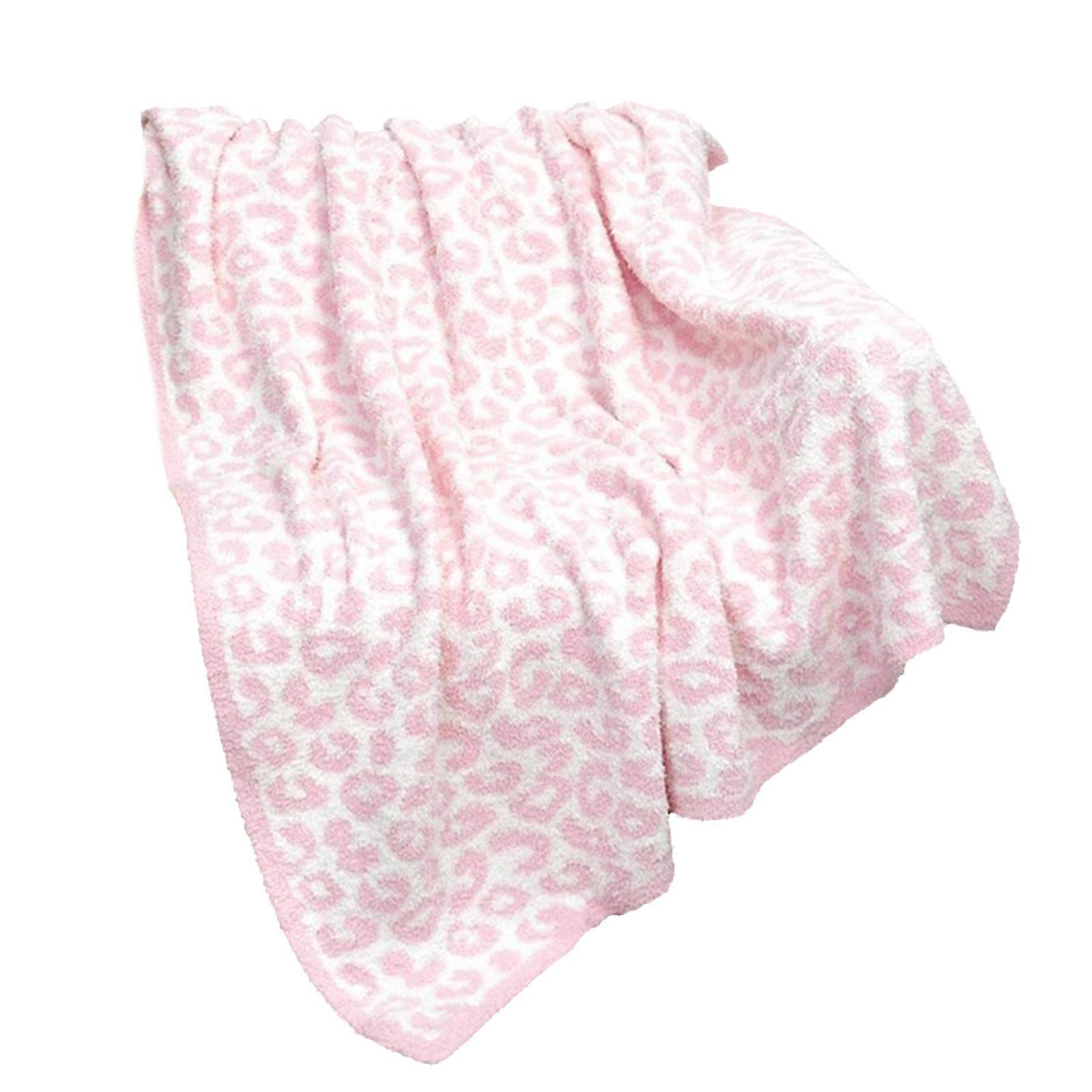 Plush Throw Blanket for Sofa and Bed, Soft Warm Reversible Space Throw Blanket Office Snooze Blanket 130 X 180cm Pink and white