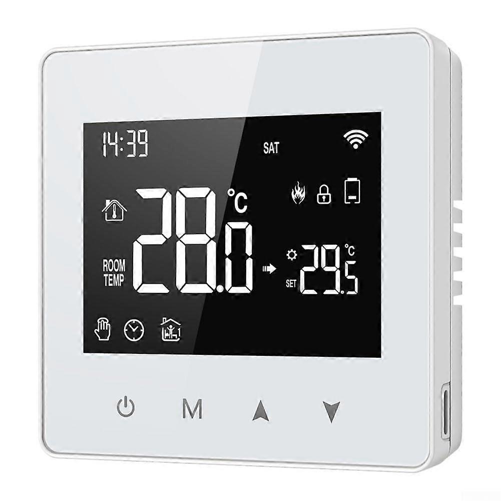 Smart Thermostat Battery Powered With Touch Button Control, Tuya WiFi Compatible, Voice Assistant, Programmable Features