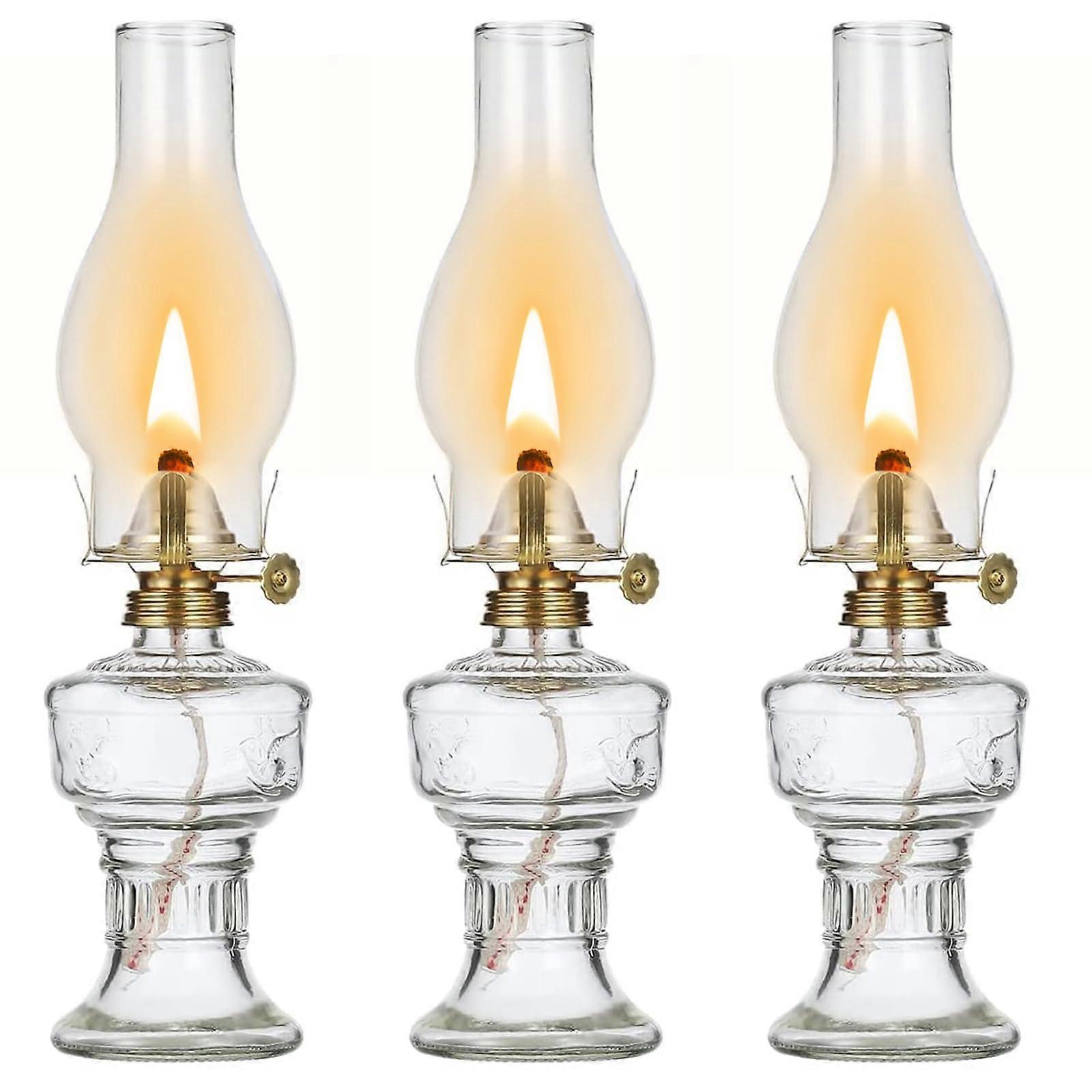 Piece Rustic Vintage Classic Decorative Oil Lamp, Suitable for Indoor Use and Emergency Lighting, 12.6 Inch High