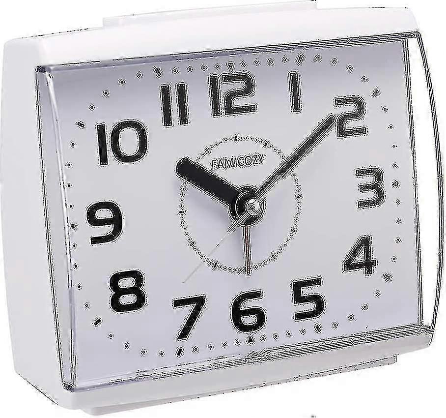 Analogue Alarm Clock For Elderly,quiet Non Ticking With Snooze And Backlight,crescendo Loud Alarm,big Numbers For Easy Reading,battery Operated,white-