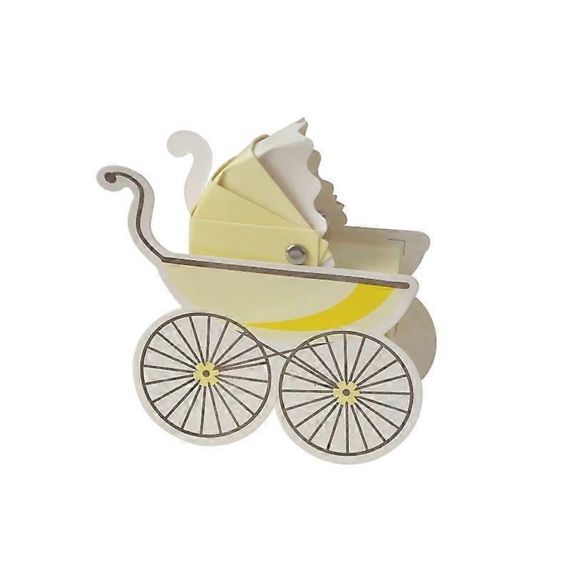 50pcs Stereo Pram Boxes - Yellow, Cardboard Gift Box, Empty Gift