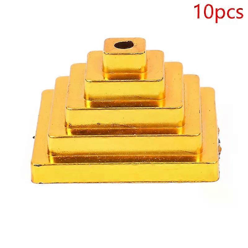 10Pcs Gold-Plated Plastic Base Round Square Flagpole Base Table Flag Holders Mini Flag Bases Decoration