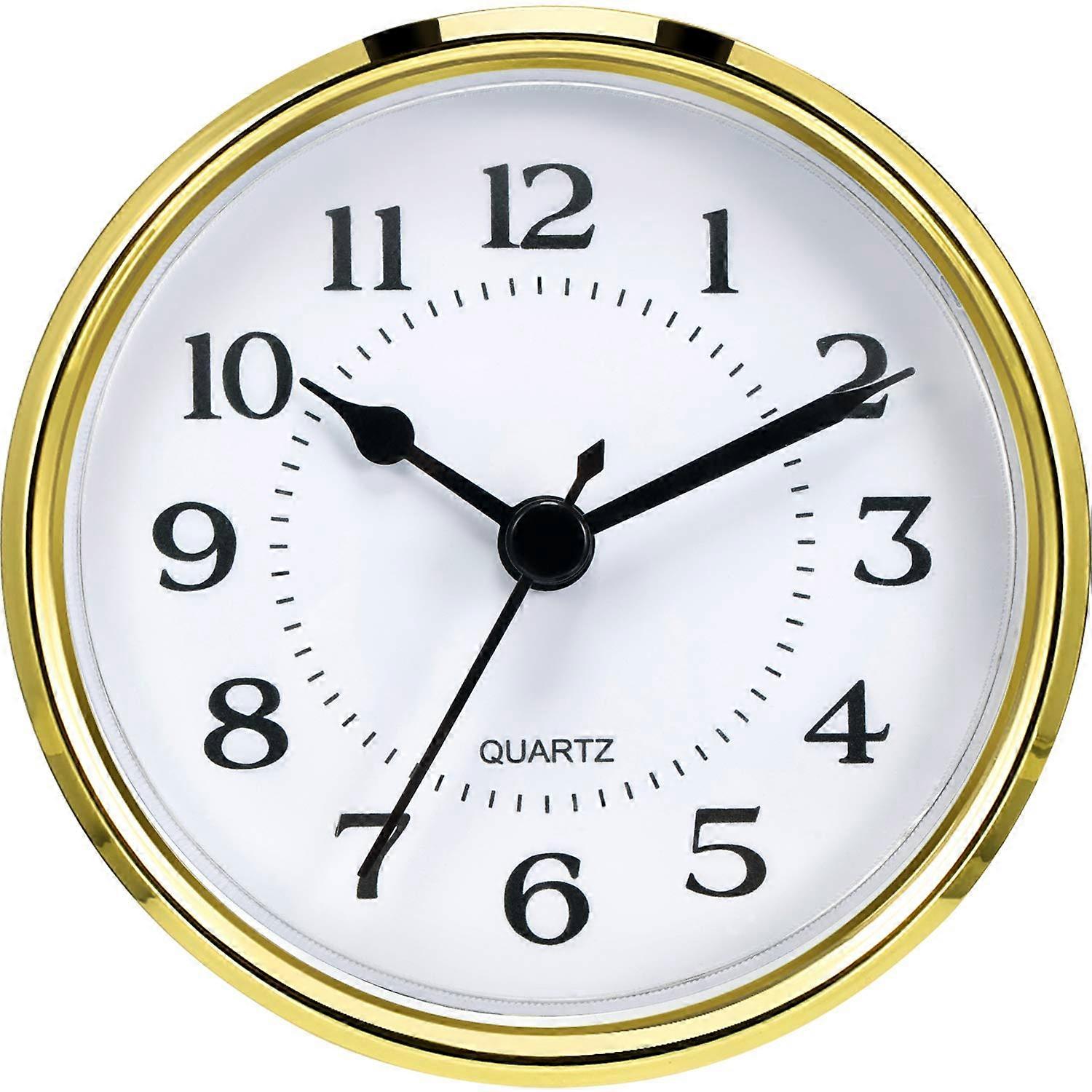 3-1/2 Inch Quartz Clock with Gold Frame, Arab Numerals, Quartz Movement, Tall Design for Home Decor