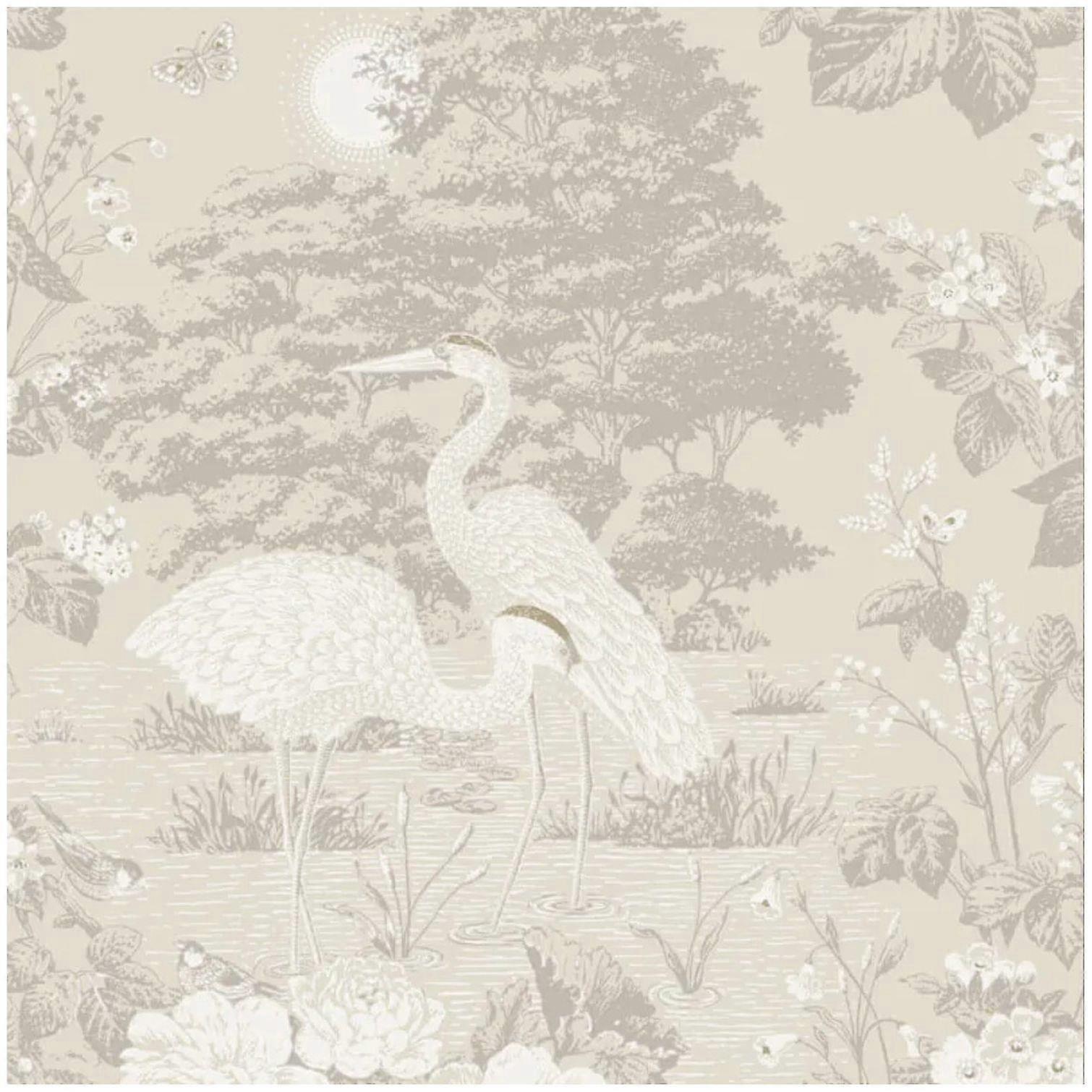 Belgravia Decor Izumi Crane Cream Wallpaper