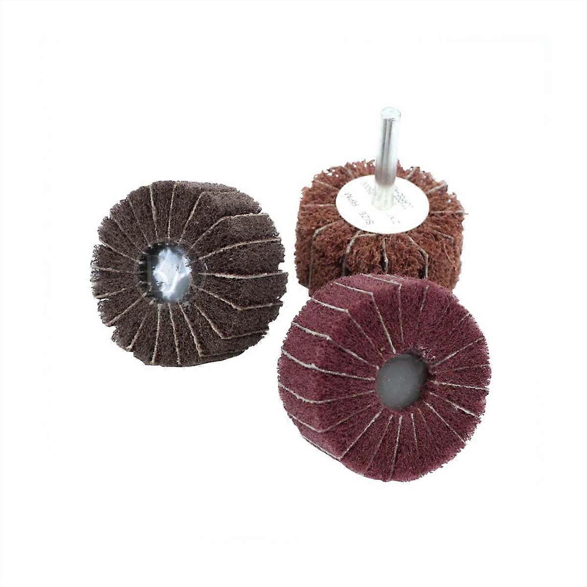 2' X 1' Interleaf Flap Wheel 1/4' Shank Mounted for Surface Polishing, Rust and Paint Removal, Medium, 10 Pack