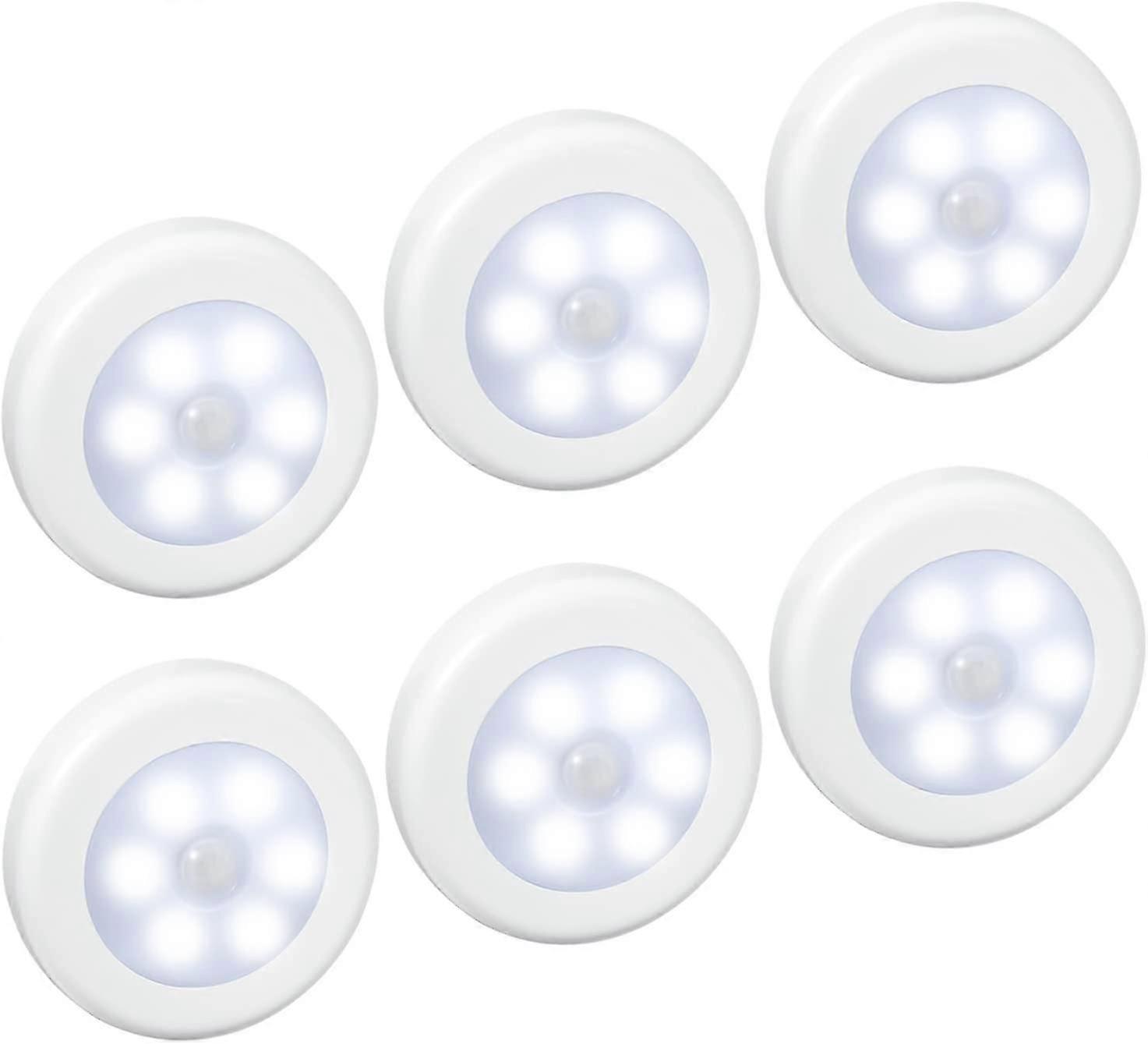 (6 Pcs) Led Sensor Lights Motion Sensor Lights Closet Lights Battery Operated (not Included) Led Lights For Stairs Closet Closet Easy