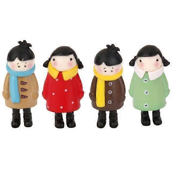 4x Mini Flicka Dockor Ornament Set / 4 stycken