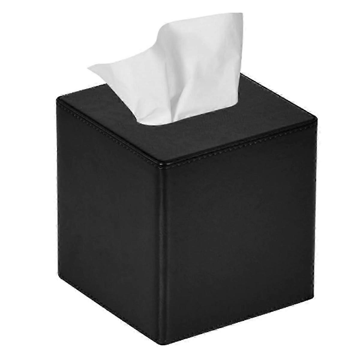 Tissue Box Cover Square PU Leather Tissue Box Holder
