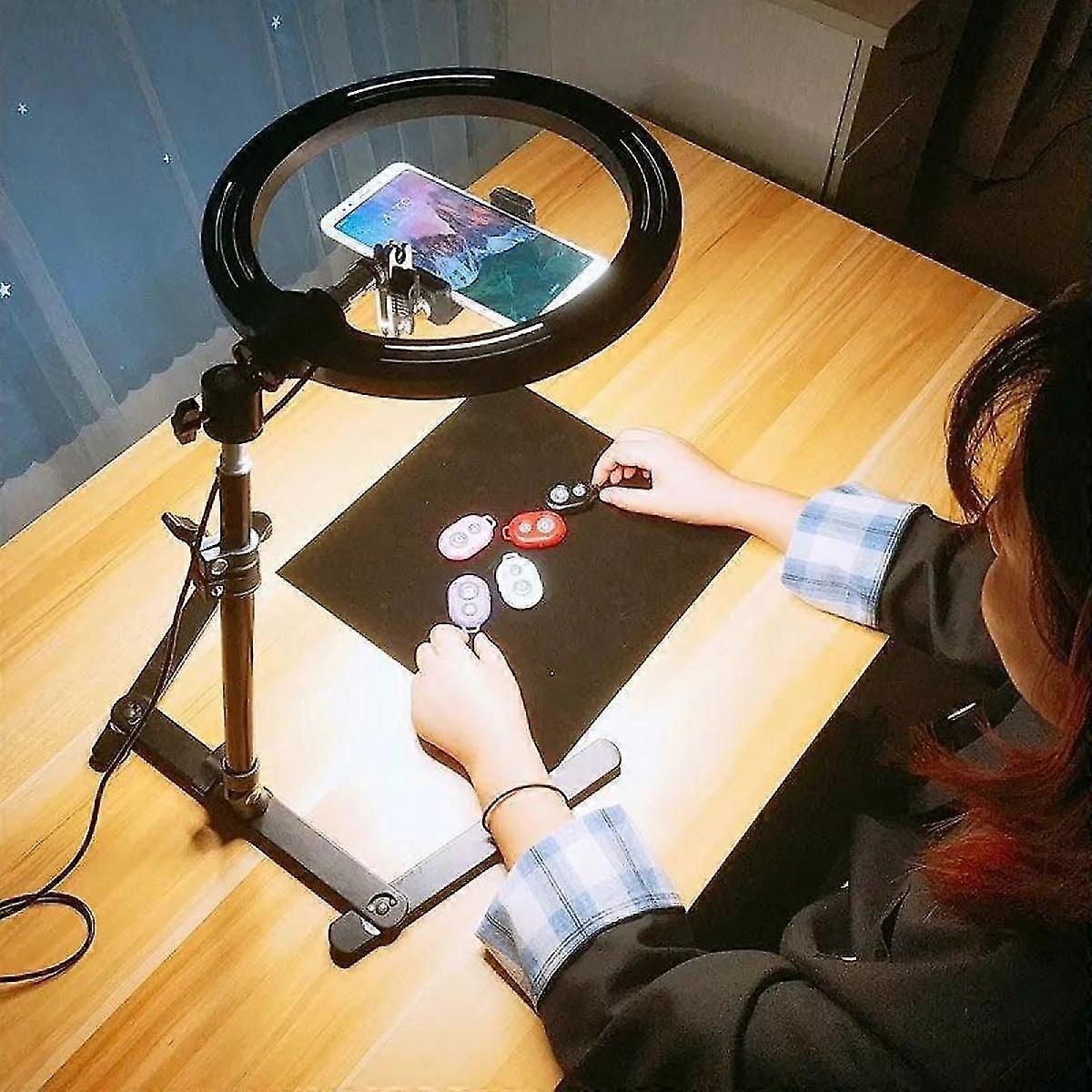 Overhead Frame + 26cm Ring Light + Robotic Arm + Mobile Phone Desktop Bracket Lazy Overhead Shooting Bracket Fill Light